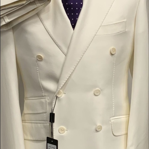 Cream double breasted super 150 Cerruti 1881 wool - Picture 3 of 3